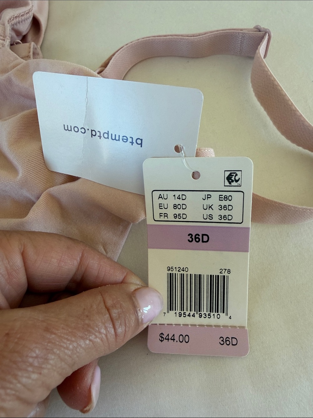 Everyday Unlined Underwire Bra in Blush Pink - Picture 4 of 4